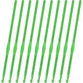 10 Pcs Aluminum Crochet Hook 4mm US Size G (Size 6) Small Crochet Hooks Knitting Needles for DIY Craft Yarn Crochet Needles for Beginners Women Adults (Green)