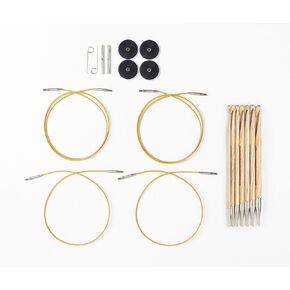 Knit Picks WeCrochet Wood Interchangeable Tunisian Crochet Hook Set - US E-K (Caspian)
