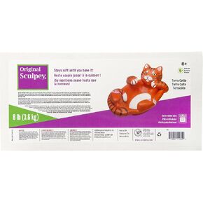 Original Sculpey® Terra Cotta, Non Toxic, Polymer clay, Oven Bake Clay, 8 pounds great for modeling, sculpting, holiday, DIY and school projects. Great for all skill levels
