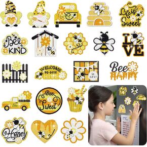 umigy 20 pcs Diamond Painting Magnets Bee Beimond Painting kits diamond kits for birdticers bee reparaction 5d art for car cruise door parad