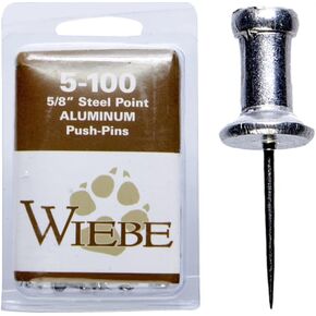 Wiebe Aluminum Push Pins 5/8" Heavy Duty 100 Count