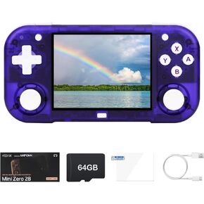Mini Zero Retro Handheld Game Console ، وحدة تحكم ألعاب فيديو محمولة بحجم 2.8 بوصة مع 640*480 شاشة IPS ، بطارية 2900 مللي أمبير في الساعة ، 30+ محاكاة ، 9000+ ألعاب كلاسيكية محملة مسبقًا ، دعم 2.4G WiFi (Black 64g)
