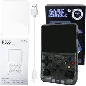 R36S Retro Handheld Game Console with 128G 3.5 Inch IPS Screen Built-in 15000 Games Open Source Linux System 640x480 Resolution Portable Pocket Video Player (Purple) in Kuwait