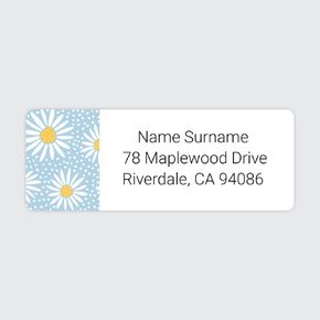 Personalized Oopsy Daisies - Blue - Return Address Labels x 50