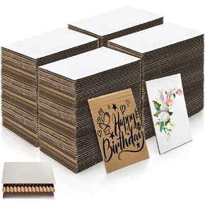 400 Pack Corrugated Cardboard Sheet, 4" x 6" Flat Packaging Insert, 3mm Shipping Card Board, Filler Insert Sheet Pad for Mailing, Moving, DIY Crafts, Drawer Dividing, Photo Frame, Protecting