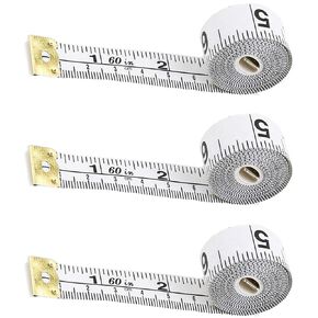 Tape Measure, Measuring Tape for Body Measurements Fabric Soft Cloth Sewing Tailor Waist Flexible Weight Loss Home Fashion Craft Vinyl Double Scale Ruler, 60 inch, 3 Pack