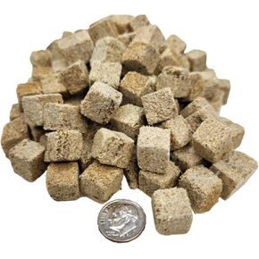 Aquatic Foods Inc. Tubifex Worms-Freeze Dried Floating Tubifex Worm Cubes for All Tropical Fish, Marine Fish, Discus, Cichlids, Koi & Pond Fish, Turtles…2oz Small Jar