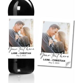 Personalized Photo Wine Bottle Labels, Save The Date, Anniversary, Milestone Birthdays, Quinceanera, Customized Wine Bottles, Photo Wine Labels, Your Photo, Your Text