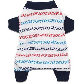 DroolingDog 4th of July Small Dog Pajamas Dog Pjs for Medium Dogs Doggie Onesie for Small Dogs