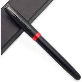 JINHAO 75 HongYun Fountain Pen (Matte Black and Red, Fine Nib)