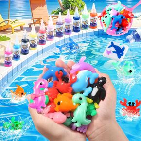 Magic Water Elf FishingToy Kit, Aqua Fairy Water Gel Kit with 20 Magic Gels, 10 Creature Molds, Party Favors, Arts & Crafts DIY Stem for Kids