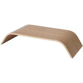 Ergonomic Curved Monitor Stand , Wooden Veneer Desktop Riser with Space-Saving Design for Monitors, Laptops & Office Decor, 20.75 x 9.5 x 4 inches