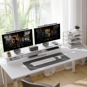 Fenge Acrylic Monitor Stand Riser & 4 Tier Desktop File Organizer