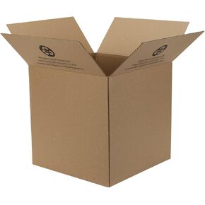 Duck Brand Kraft Corrugated Shipping Boxes, 14" x 14" x 14", Brown, 6-Pack (280349)