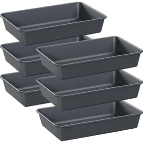 6 PCS Large Plastic Drawer Organizer, 9"×6" Desk Drawer Organizer and Storage Trays, Versatile Plastic Storage Bins for Makeup Vanity, Jewelries, Kitchen Utensils, Bathroom and Office