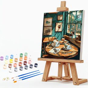 shinefly Paris Paint by Numbers Kit for Adults with Frame 16x20 Inch DIY Acrylic on Canvas with Paints and Brushes for Home Wall Decor