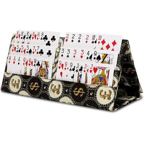 حامل بطاقة تشغيل كبير لـ Poker Canasta Bridge Games حامل بطاقة Bingo لسحب علامات تبويب التذاكر المقامرة Bingo Supplies الإكسسوارات العائلية الليلية للبالغين (Black/Purple)