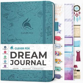 Clever Fox Dream Journal – Guided Dream Diary for Women, Men & Kids – Hardcover Dream Notebook – Log Book for Dream Journaling (Mystic Blue)