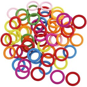 50 Pieces 33mm Colorful Wood Loop Painted Wooden Ring Circle for Jewelry Making