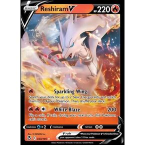 Reshiram V 24/195- Silver Tempest - Pokemon Ultra Rare Card - Holo Foil