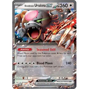 Pokemon - Bloodmoon Ursaluna Ex 141/167 - Twilight Masquerade - بطاقة واحدة - Holofoil