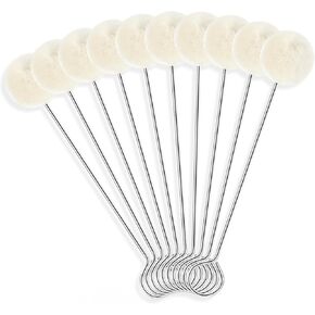 10Pcs Wool Daubers, Leather Dye Applicator for Leather Dauber with Metal Handle Wool Daubers Ball Brush Tools for DIY Crafts Projects Shoe Shine Polish Dying Staining