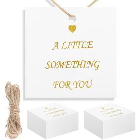 50Pcs Thank You Tags with String, 2in Exquisite Paper Gift Tags with Holes for Presents for Wedding, Bridal Shower, Thanksgiving Day Labels