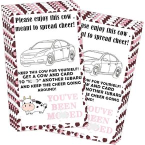 Moo Moo Cow Card 2x3.5 Inch You’ve Been Moo ed Card Tags 100 Pcs Cow Thank You Moo Tags - Car Cards Cow Printed Note Cards Cardss for Vehicle Car Keychains Box Decal