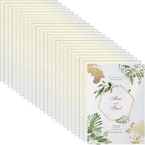 5X7 Metallic White Shimmer 80 Sheets Blank Card Stock Printer Paper Pearlescent Index Cards Flat 250 gsm for Invitations, Postcard,Card Making