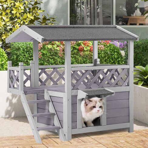 GUTINNEEN Insulated Outdoor Cat House with 0.78" Thick Liner - 6-Side All-Around Insulation, 3 Escape Doors & Elevated Moisture-Proof Base - Weatherproof Feral Cat Shelter in Kuwait