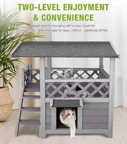 GUTINNEEN Insulated Outdoor Cat House with 0.78" Thick Liner - 6-Side All-Around Insulation, 3 Escape Doors & Elevated Moisture-Proof Base - Weatherproof Feral Cat Shelter in Kuwait
