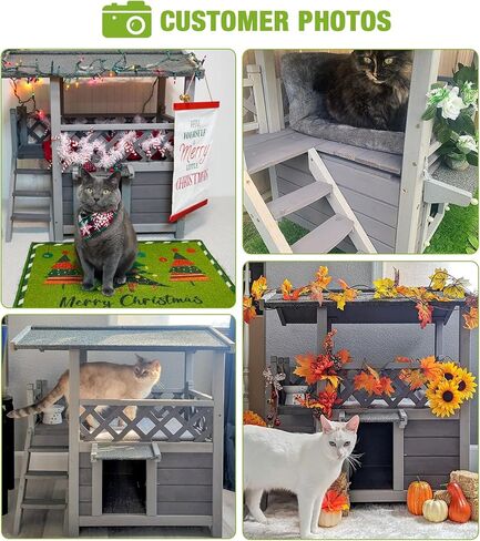 GUTINNEEN Insulated Outdoor Cat House with 0.78" Thick Liner - 6-Side All-Around Insulation, 3 Escape Doors & Elevated Moisture-Proof Base - Weatherproof Feral Cat Shelter in Kuwait