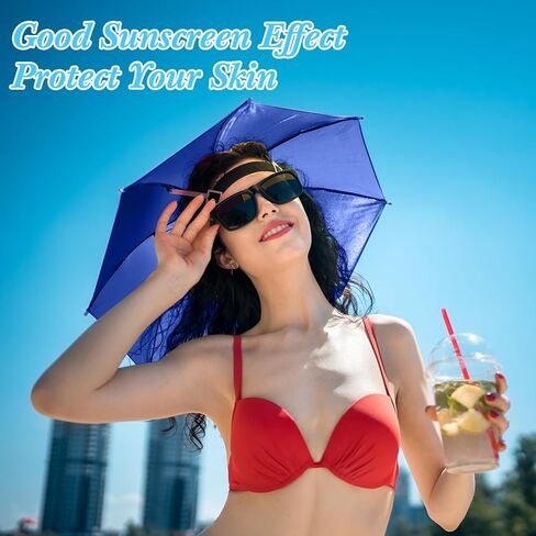 50 قطعة قبعة مظلة قوس قزح للبالغين والأطفال 20.87 بوصة للحماية من الأشعة فوق البنفسجية قبعة مظلة رأس حر اليدين قبعة قابلة للتعديل لصيد الأسماك والبستنة والتخييم والمشي لمسافات طويلة والشاطئ in Kuwait