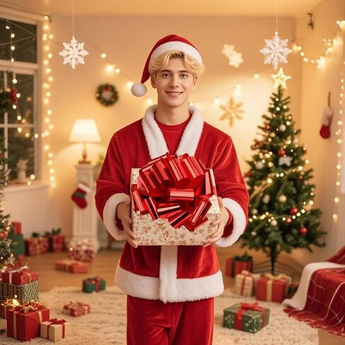Large Pull Bows 12 inch Big Red Bow Christmas Pull Bows for Gift Wrapping Giant Ribbon Gift Bow for Present Car Bike Appliances Refrigerator Table Flower Wedding Birthday Graduation Party Decorations in Saudi Arabia