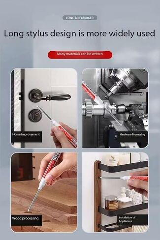 Long Head Deep Hole Marker, 20mm/30mm/45mm head deep hole marker 2025 Upgrade, Permanent, Quick-dry, Waterproof Long Nib, Colorful Carpenter Deep Reach Markers, 4 Color Set (32MM LONG HEAD) in Saudi Arabia