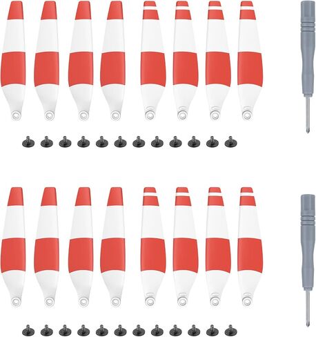 XINANEE Propellers for DJI Mini 3 Pro Drone Accessories - Low Noise Quiet Flight Lightweight Props with Screws & Screwdrivers Blades (Red & White Stripe 16pcs) in Saudi Arabia