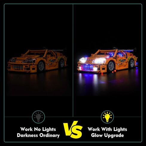 طقم إضاءة متوافق مع LEGO 42204 FAST و FURIOUS TOYOTA SUPRA MK4 - لا يوجد نموذج للضوء فقط ، وملحقات الإضاءة LED متوافقة مع LEGO TOYOTA SUPRA MK4 (The Fast and the Furious) 42204 in Kuwait