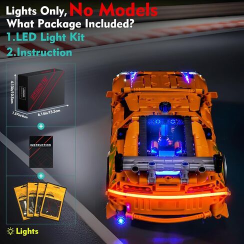 طقم إضاءة متوافق مع LEGO 42204 FAST و FURIOUS TOYOTA SUPRA MK4 - لا يوجد نموذج للضوء فقط ، وملحقات الإضاءة LED متوافقة مع LEGO TOYOTA SUPRA MK4 (The Fast and the Furious) 42204 in Kuwait