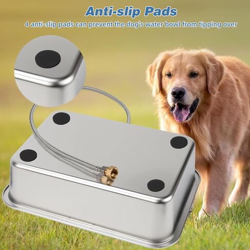 YUEPET 3 Gallon Auto Dog Water Bowl Dispenser Outside Automatic Water Dispenser for Large Dogs Stainless Steel Auto-Fill Dog Waterer Feeder with Float Valve for Pets Indoor Outdoor Use in Kuwait