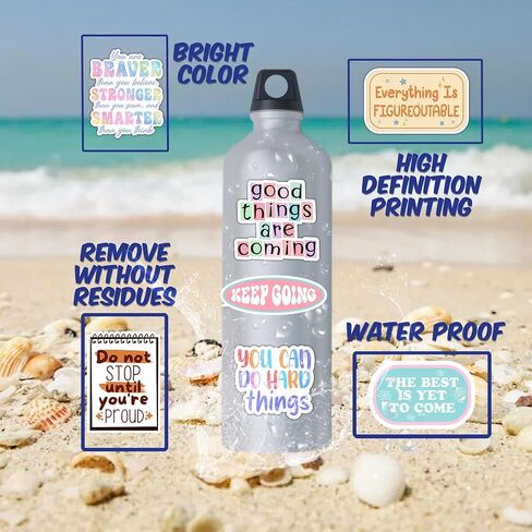 300PCS Affirmation Stickers, Holographic Motivational Sticker Pack, Positive Journal Encouraging Shiny Quotes for Kids, Teachers, Classroom, Waterproof Scrapbook Supplies in Kuwait