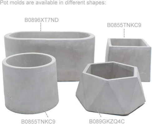 Concrete Planter Molds Silicone Planter Molds for Cement Pot, Round and Square in Saudi Arabia