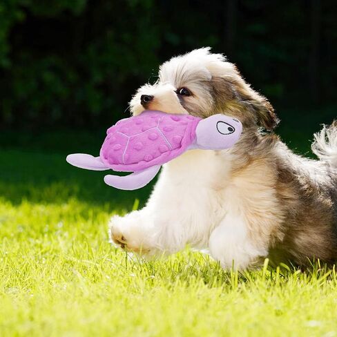 Squeaky Sea Turtle Plush Dog Toy - Durable, No Stuffing, Interactive Chew Toy for Small Dogs - Relieve Anxiety, Teething, and Keep Them Busy for Puppy(Purple) in Saudi Arabia
