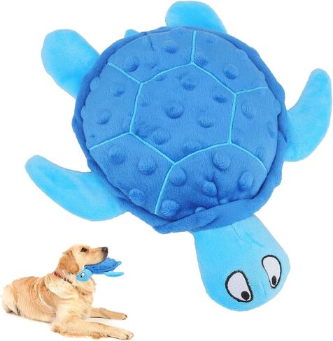 Squeaky Sea Turtle Plush Dog Toy - Durable, No Stuffing, Interactive Chew Toy for Small Dogs - Relieve Anxiety, Teething, and Keep Them Busy for Puppy(Purple) in Saudi Arabia