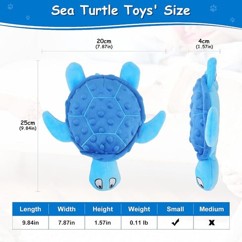 Squeaky Sea Turtle Plush Dog Toy - Durable, No Stuffing, Interactive Chew Toy for Small Dogs - Relieve Anxiety, Teething, and Keep Them Busy for Puppy(Purple) in Saudi Arabia