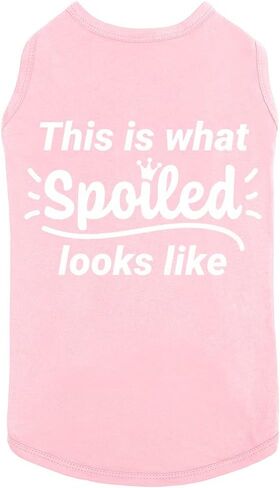 Funny Dog Shirt: Spoiled Cute Pet Clothes | Soft Breathable Red (Medium) in Kuwait