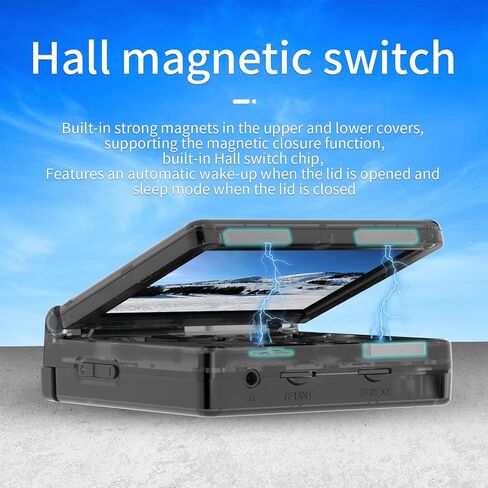 RG35XXSP FILP Retro Handheld Game Console 3.5-inch 640*480 IPS Screen 3300mAh Built-in 64G TF Card Supports Multiple Simulators Linux System with Screen Protector Black in Kuwait