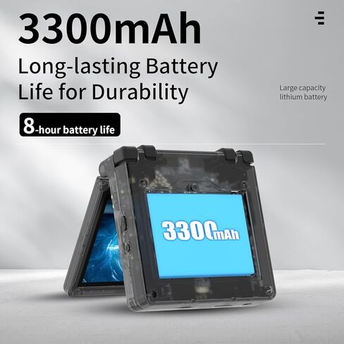 RG35XXSP FILP Retro Handheld Game Console 3.5-inch 640*480 IPS Screen 3300mAh Built-in 64G TF Card Supports Multiple Simulators Linux System with Screen Protector Black in Kuwait