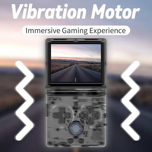 RG35XXSP FILP Retro Handheld Game Console 3.5-inch 640*480 IPS Screen 3300mAh Built-in 64G TF Card Supports Multiple Simulators Linux System with Screen Protector Black in Kuwait