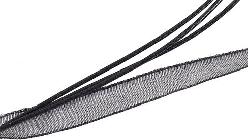 KONMAY Necklace Cord with Clasps for Pendant, 50pcs Black 17'' Layered Multi-strands Voile Organza Ribbon Necklace Cord for Jewelry Making in Saudi Arabia