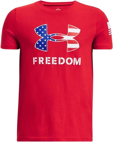 تي شيرت بشعار Freedom للأولاد من Under Armour، (002) أسود / / فولاذي، متوسط in Saudi Arabia